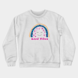 Good Vibes Rainbow Design Crewneck Sweatshirt